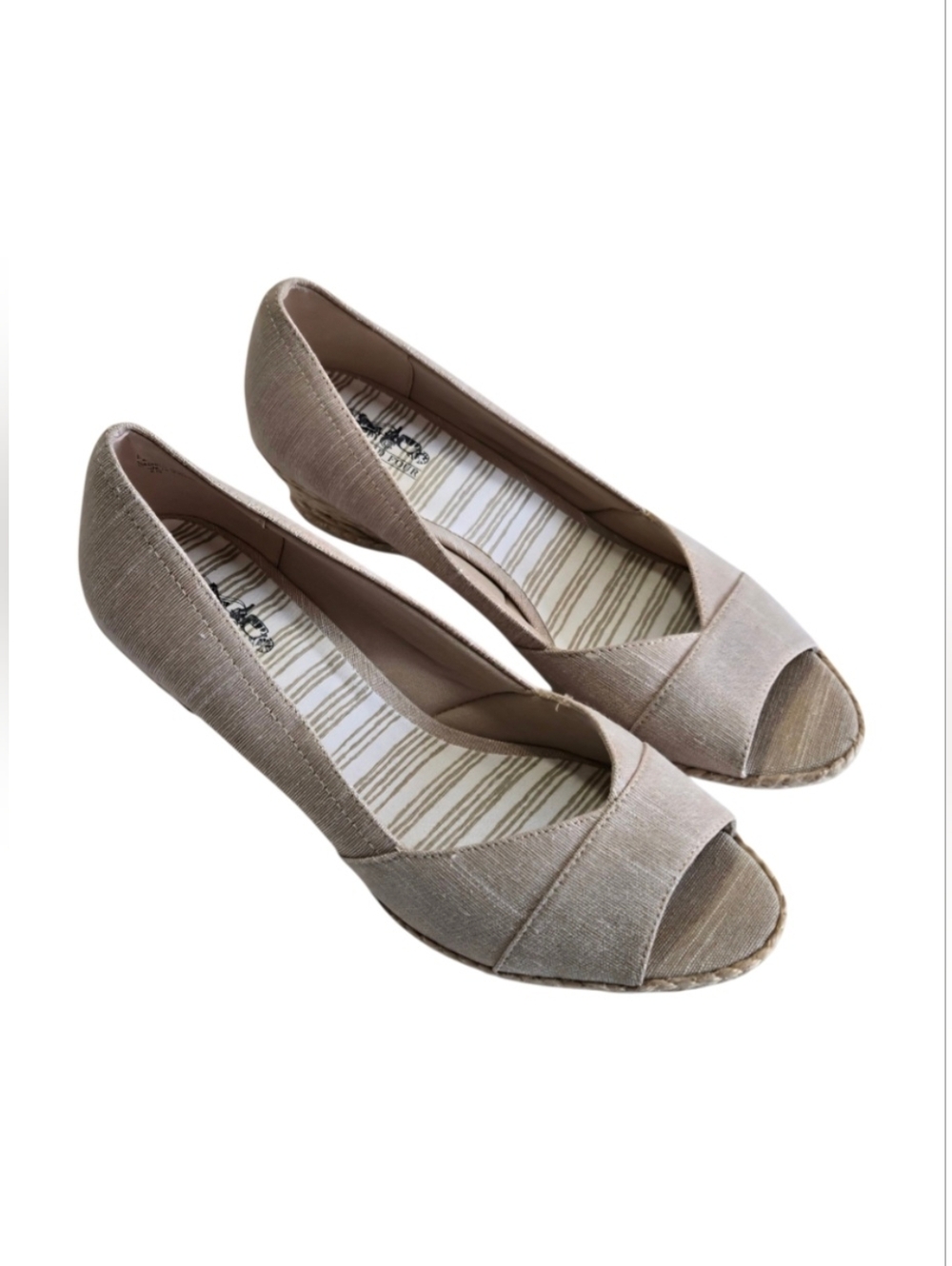 Coach and Four Open Peep-Toe Espadrille Canvas Shoe-EUC - Picture 3 of 11